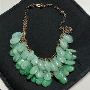 Mint Green Statement Teardrop Bib Necklace - Unbranded